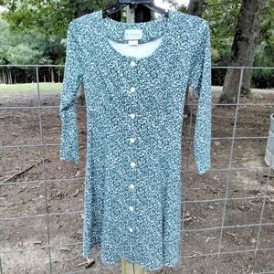 Vintage Ms. Conduct California Women's Jersey Green and White Mini Dress 8